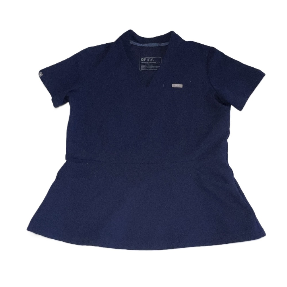 FIGS Technical Collection Women's Mandarin Collar Scrub Top Navy Blue Size S - Picture 5 of 6